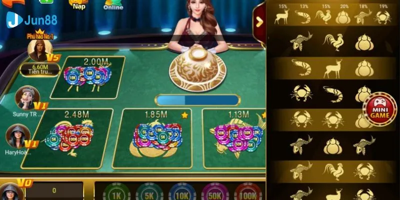 Trải nghiệm bầu cua tại Jun88: Cảm giác chơi thật, thắng thật 3 Tìm hiểu luật chơi game chi tiết và đầy đủ