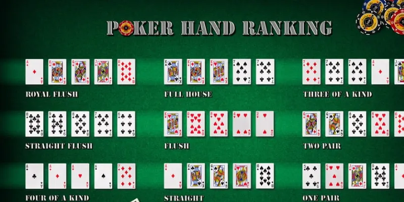 Thứ tự xếp hạng các bộ bài trong Poker như thế nào?