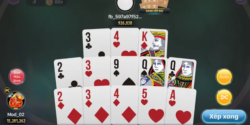 Nguyên tắc chính trong việc sắp xếp bài Mậu Binh